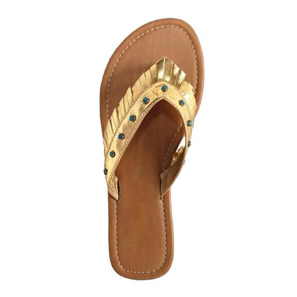 Metallic Bohemian Sandal With Fringe - Picture 7 of 8